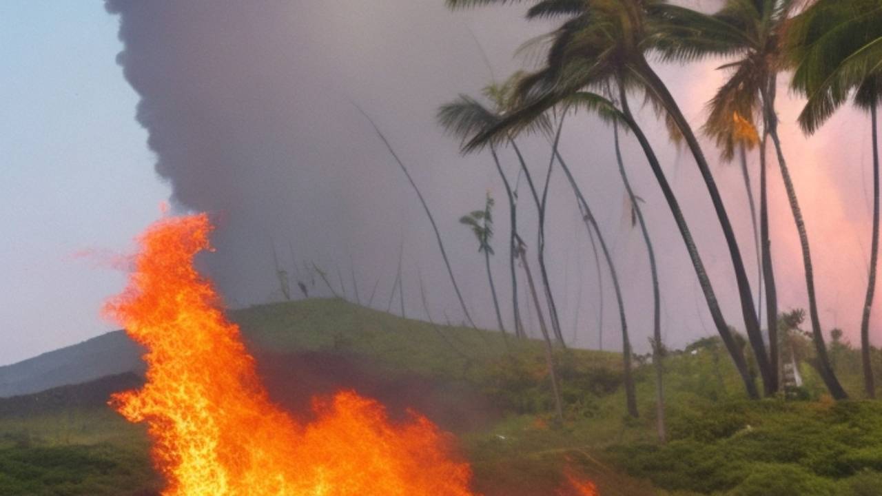 Firefighters Battle Wildland Fire Near Historical Site in Hawaii